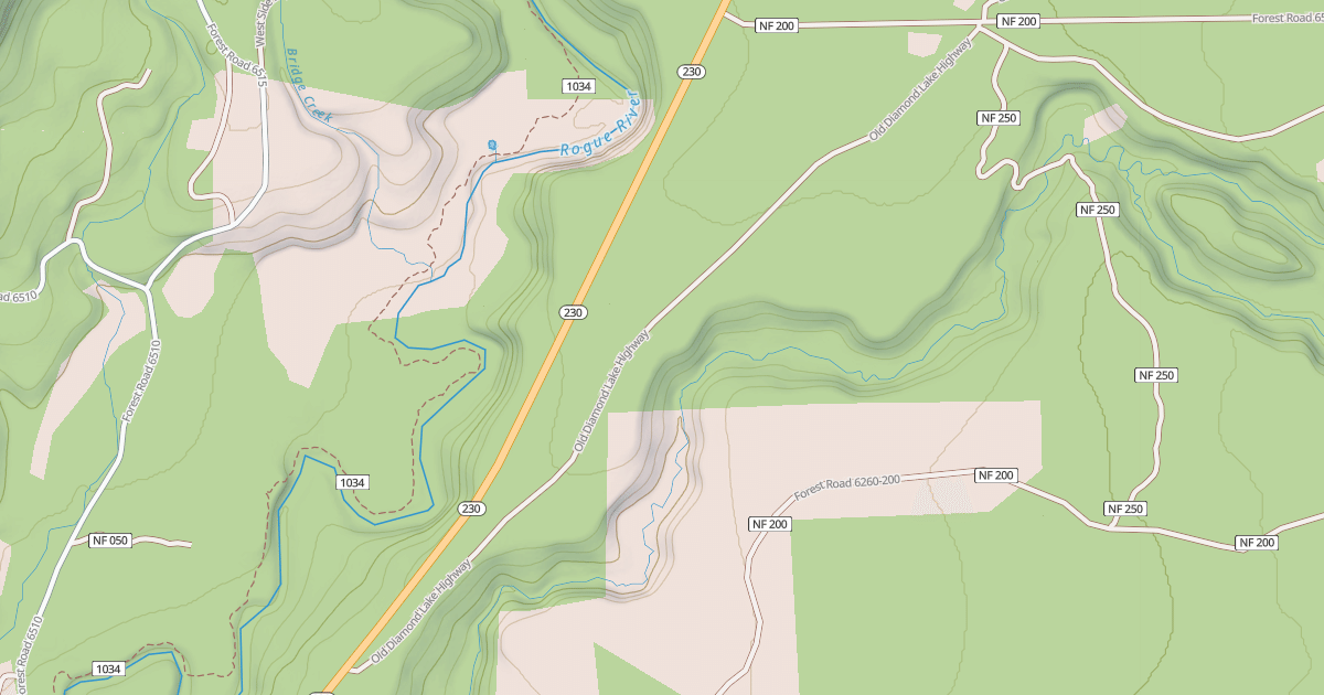 Map preview of OLD DIAMOND LAKE ROAD/JOHN DAY