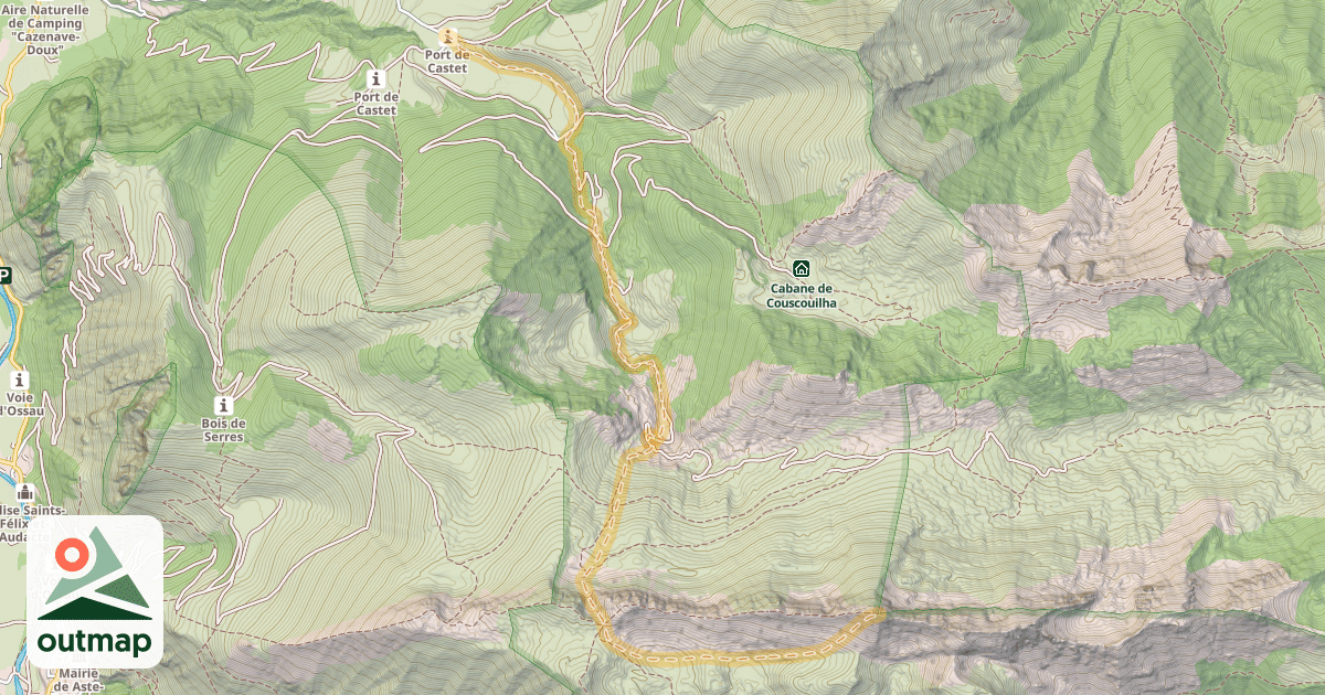 Map of Pic de Moulle de Jaout — Port de Castet