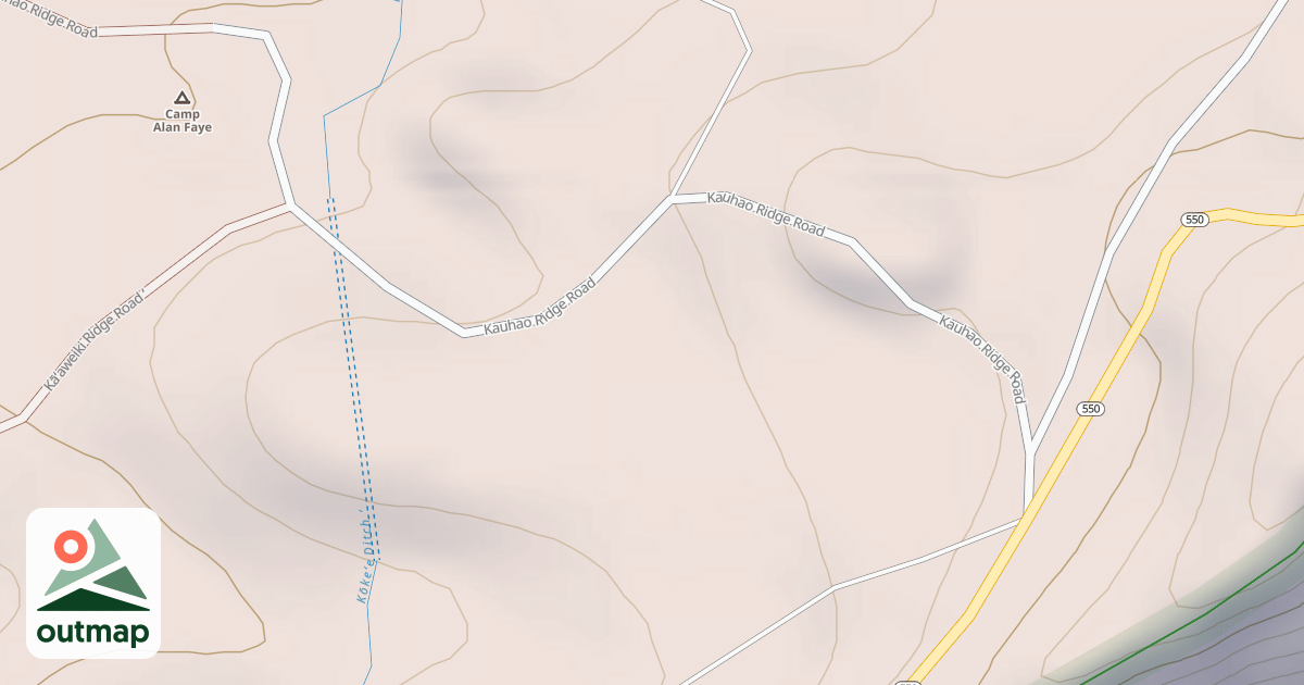 Map of Kauhao Ridge Road