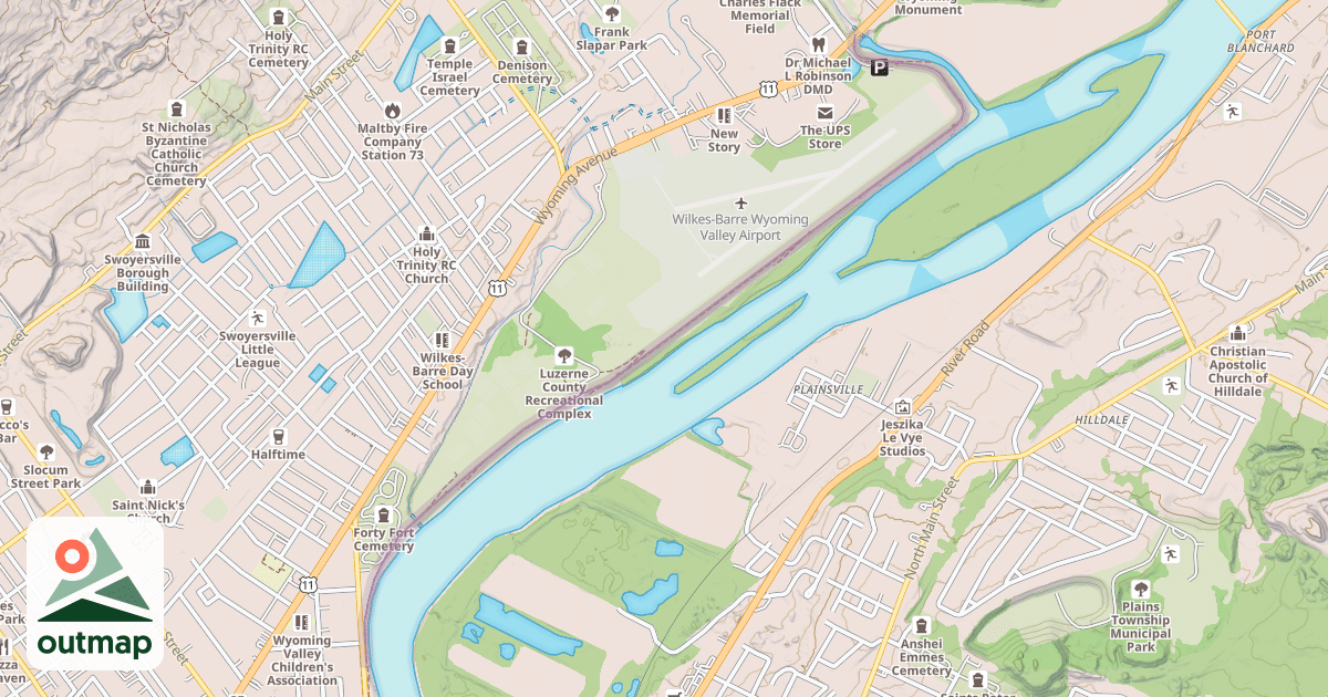 Map of Luzerne County Levee Trail