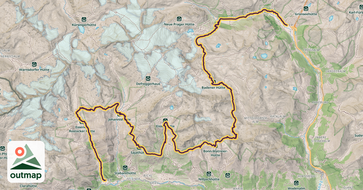 Map of Venediger Höhenweg