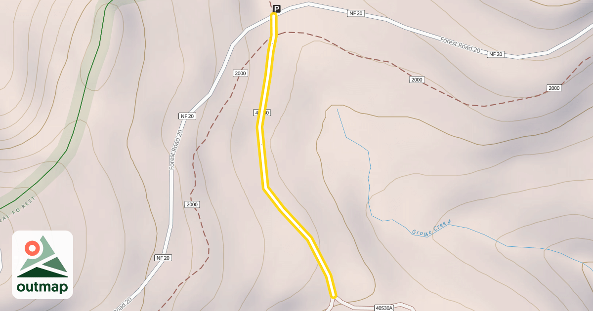 Map of Forest Road 40S30