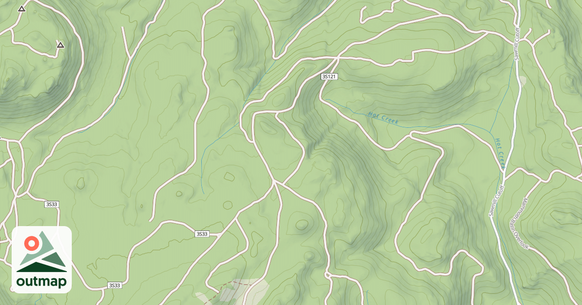 Map of B-Inyo Craters From Sawmill Sm