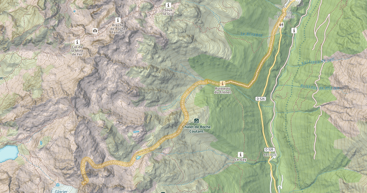 Map preview of Col de la Balmette — Le Rivier d'Allemont