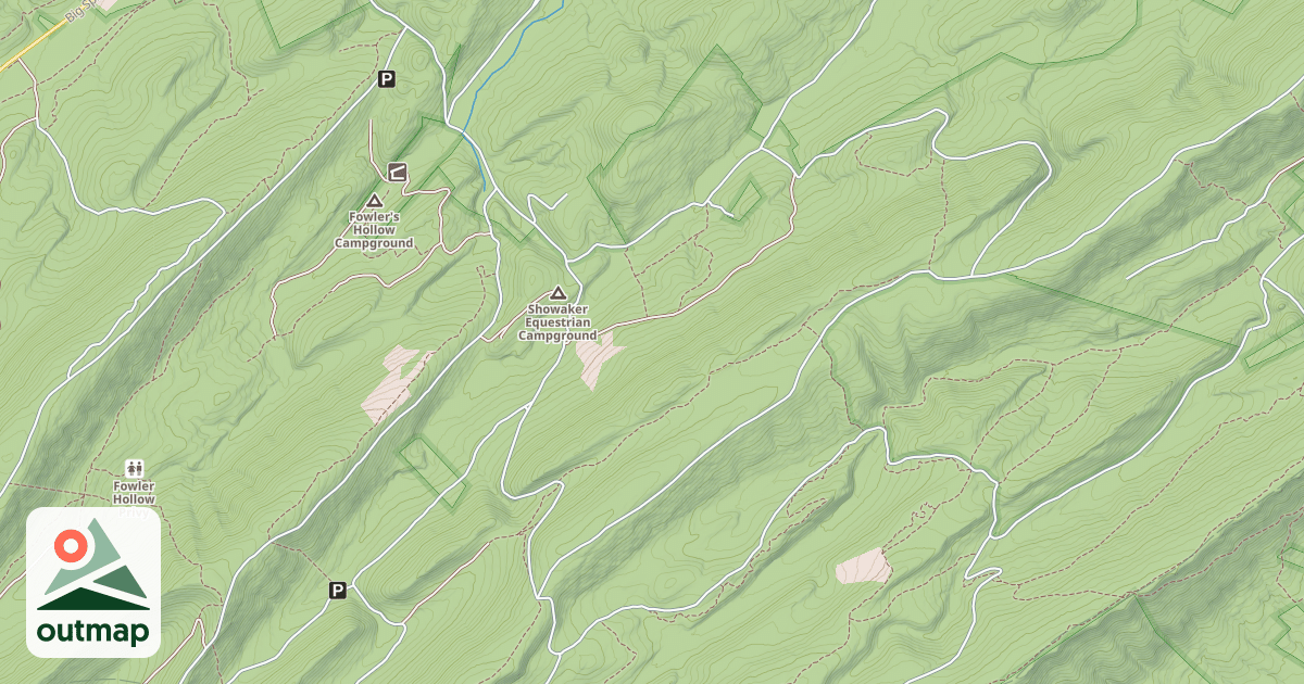 Map of Tuscarora State Forest Southern Division Snowmobile Trails
