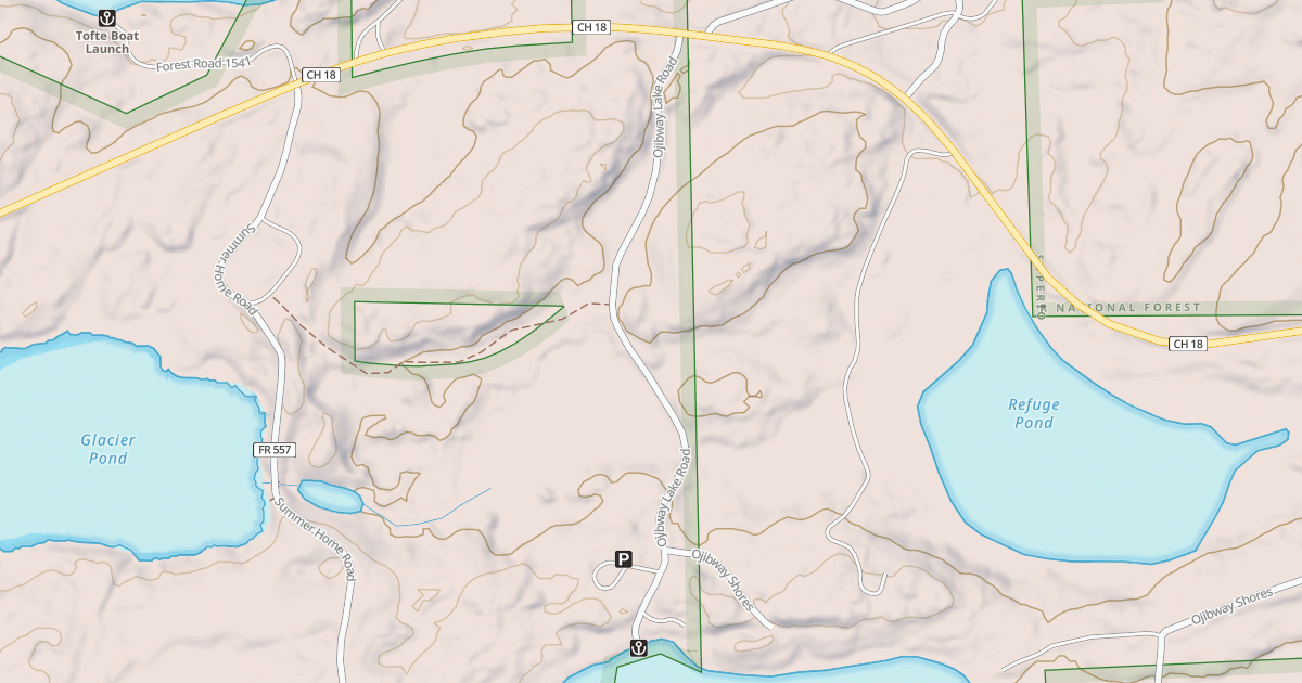 Map preview of OJIBWAY LAKE
