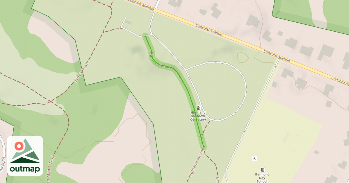 Map of Highland Meadow Trail