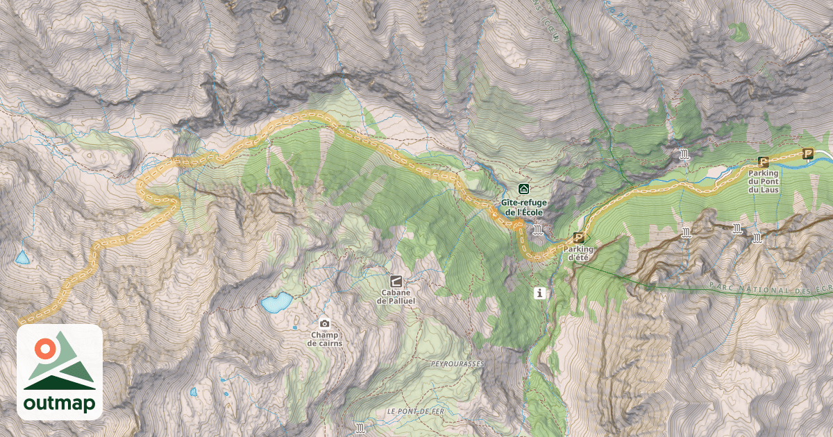 Map of Col des Jalabres — Les Mensals