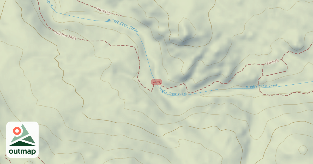 Map of Hidden Falls in Laramie