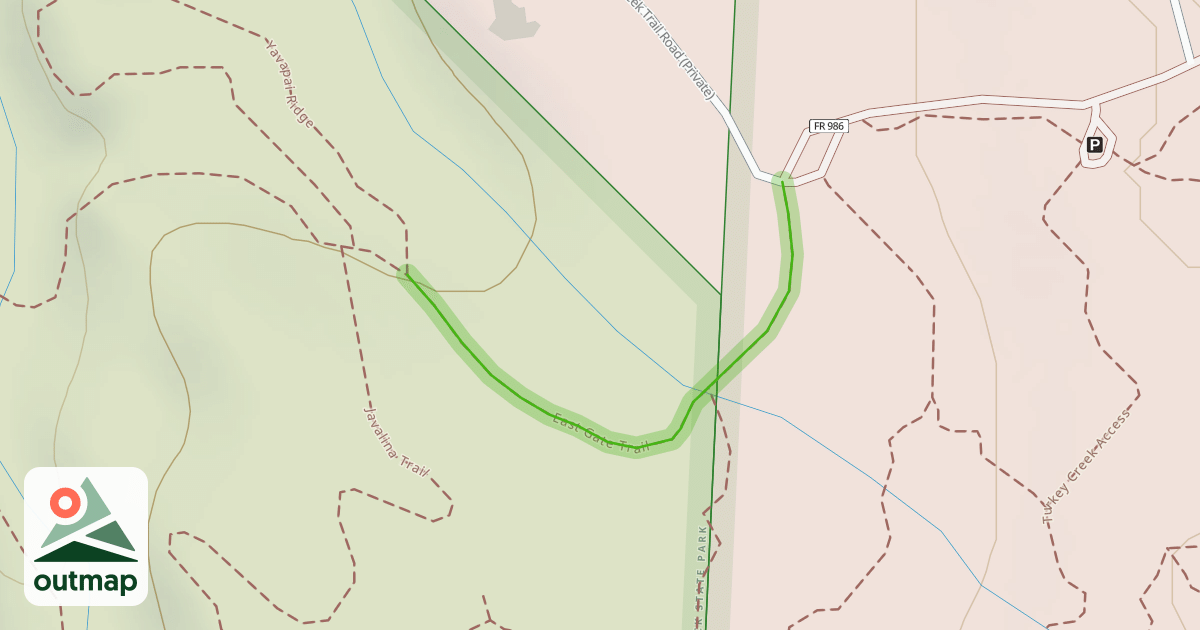 Map of East Gate Trail