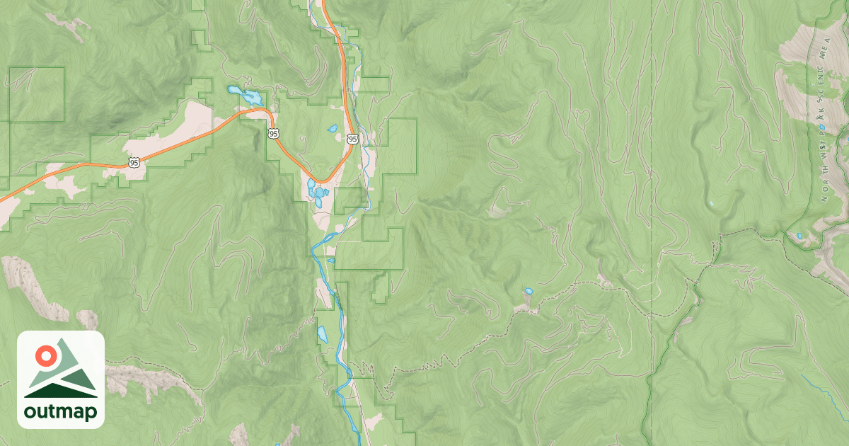 Map of COPPER FALLS