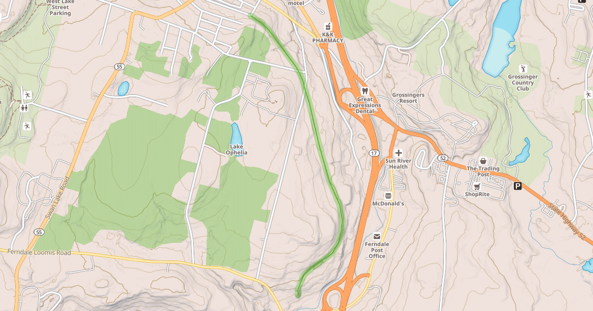 Map preview of Sullivan O&W Rail Trail
