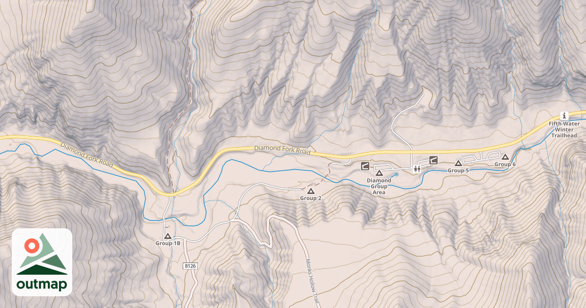 Map of DIAMOND FORK