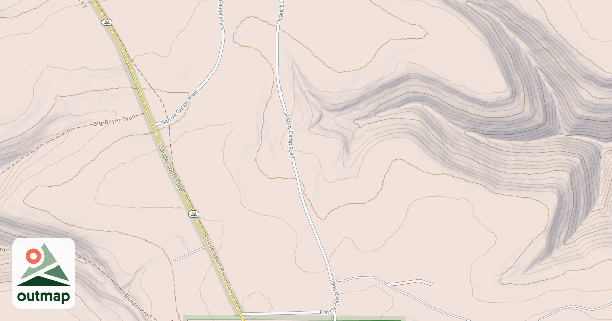Map of Coudy Pike Snowmobile Trails