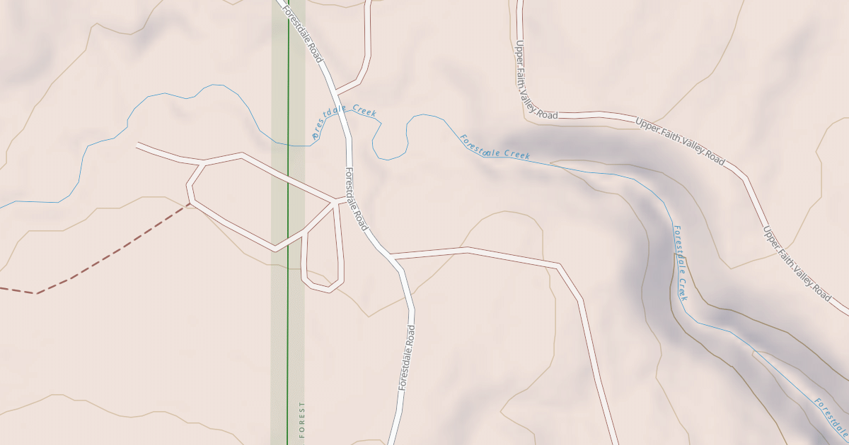 Map preview of FORESTDALE CREEK ROAD