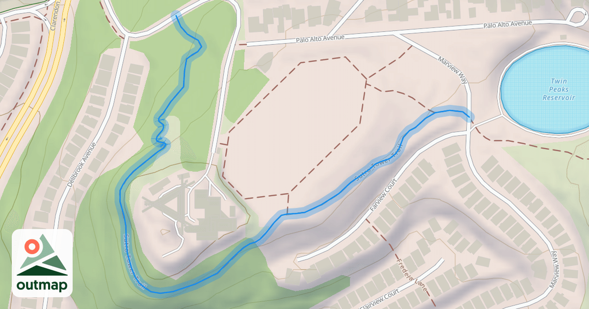 Map of Sutro Tower Trail