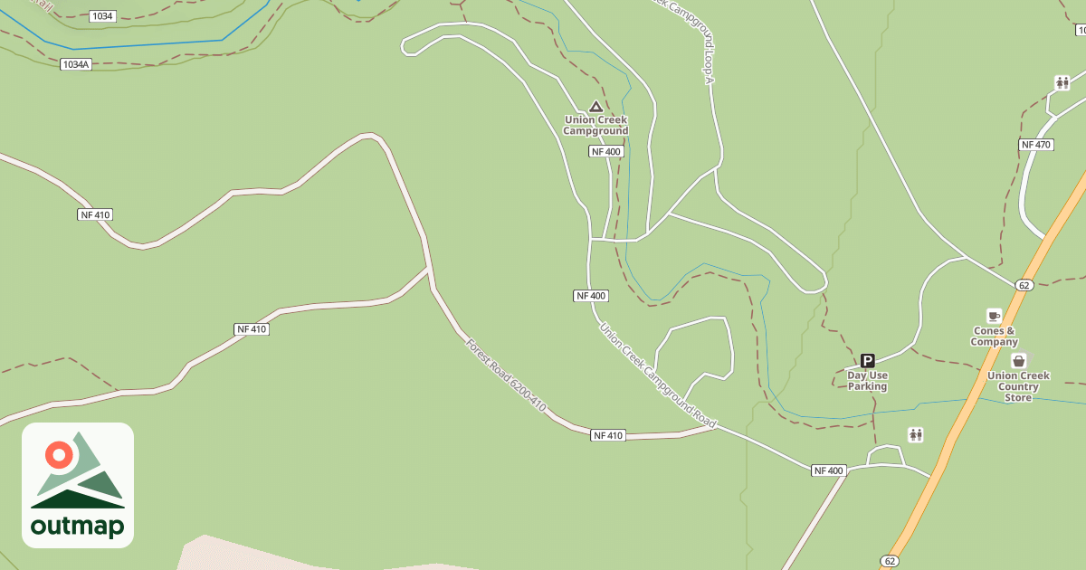 Map of UNION CREEK CAMPGROUND