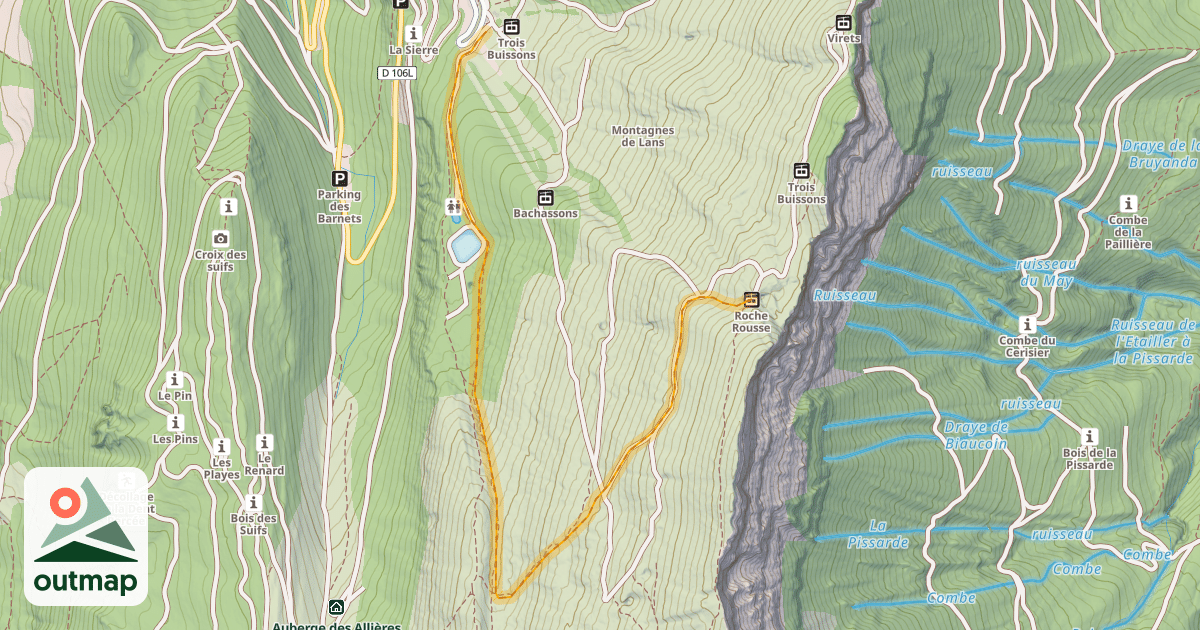 Map of Combe Oursière