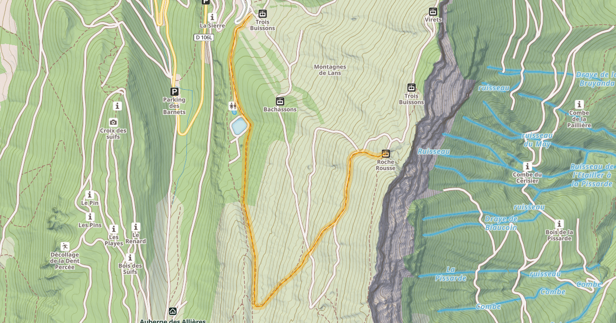 Map preview of Combe Oursière