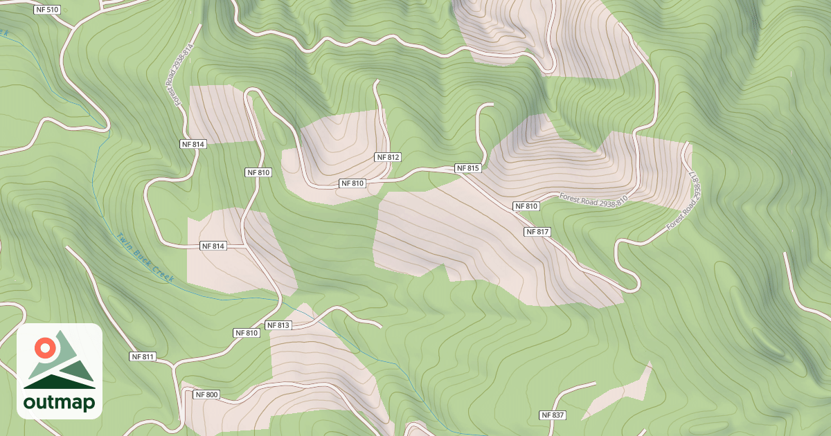 Map of BUCKHORN - BORN T.S.'S