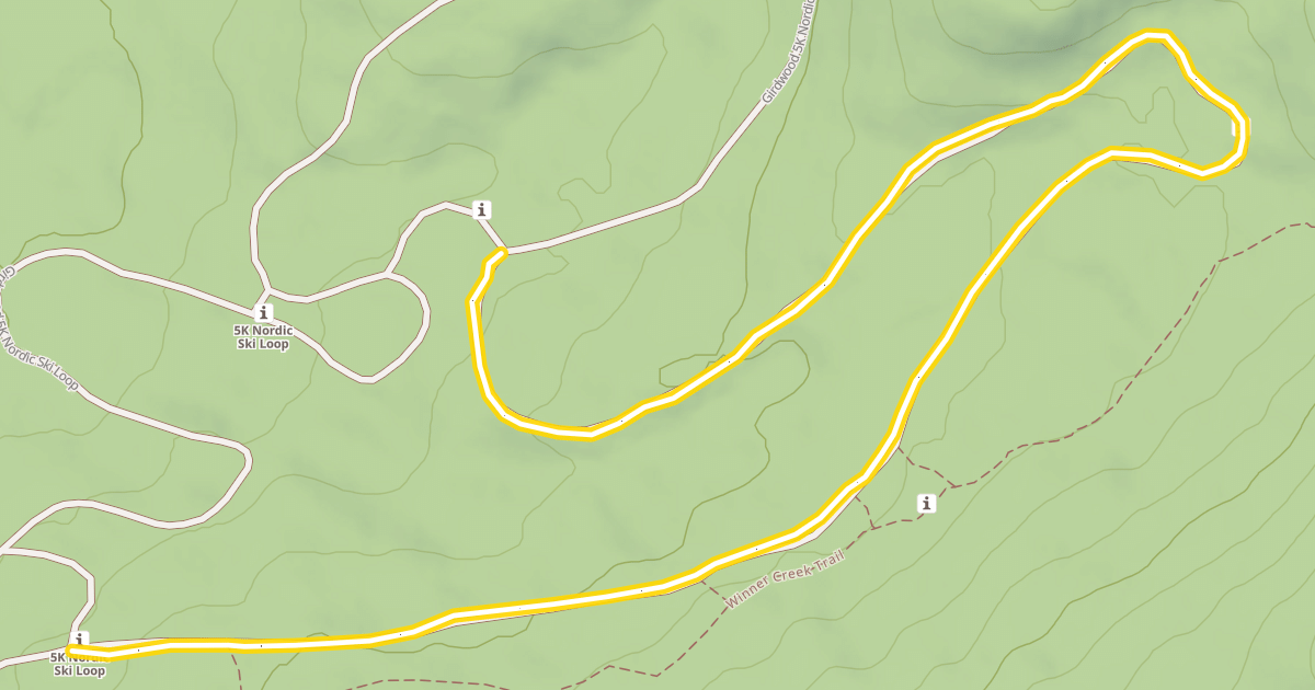 Map preview of Girdwood 5K Nordic Ski Loop