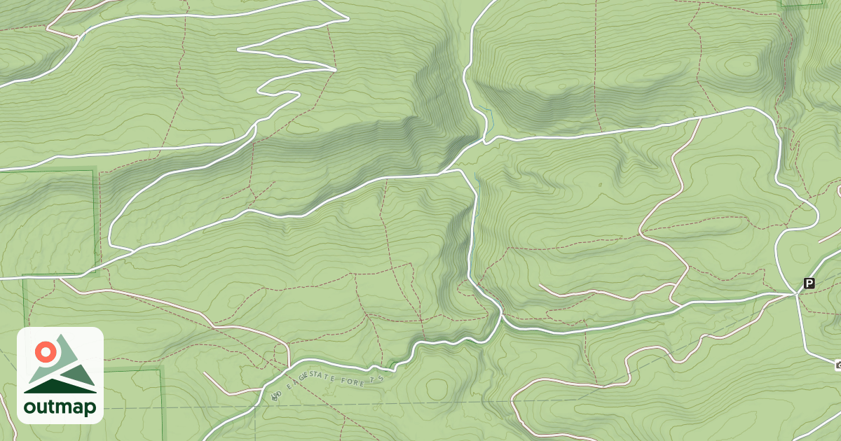 Map of Tiadaghton State Forest Snowmobile Trails