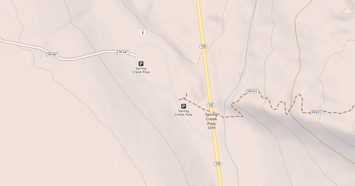 Map preview of SPRING CREEK PASS PG