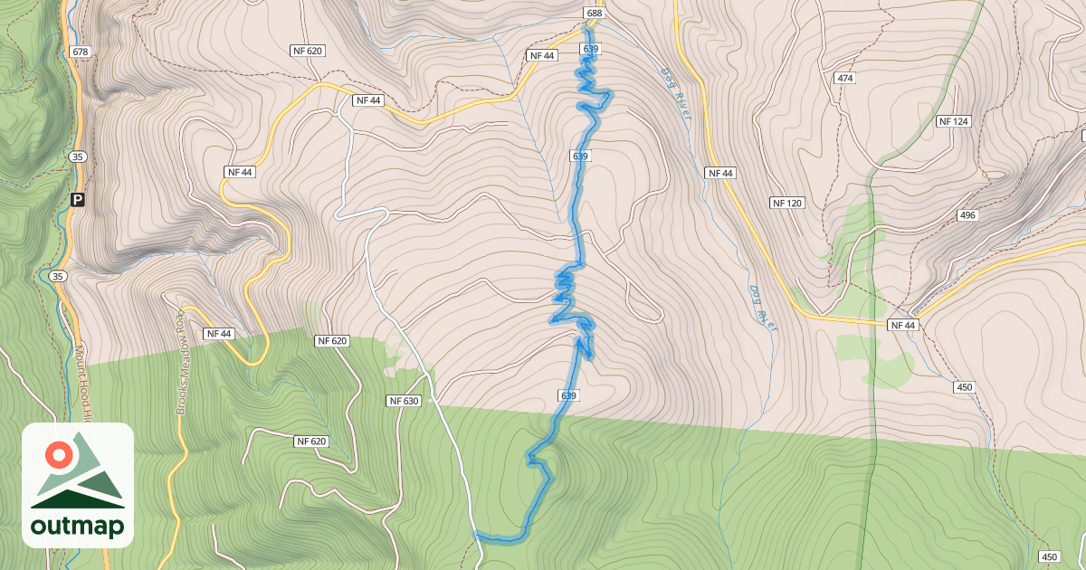 Map of Cooks Meadow Trail #639