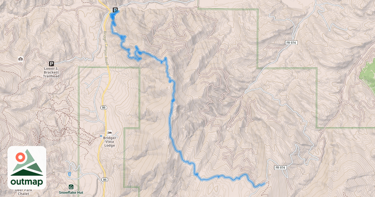 Map of Bangtail Divide Trail
