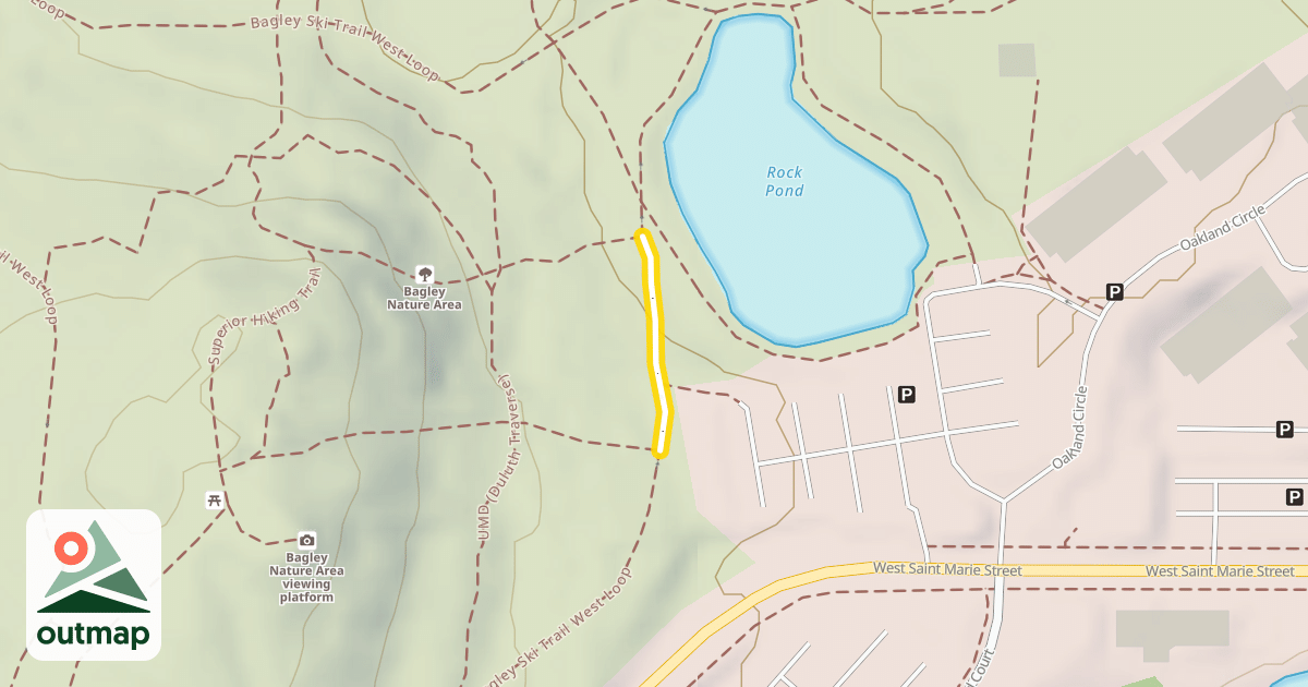 Map of Bagley Ski Trail West Loop