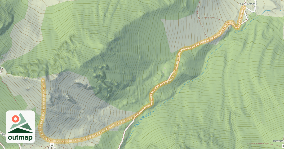 Map of Arête des Aiguillettes — Les Glaciers