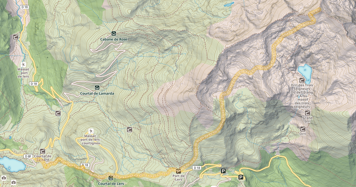Map preview of Pic des Trois Seigneurs — Étang de Lers
