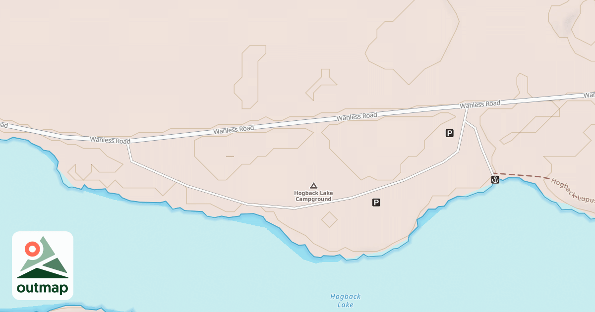 Map of HOGBACK LAKE BOAT LANDING