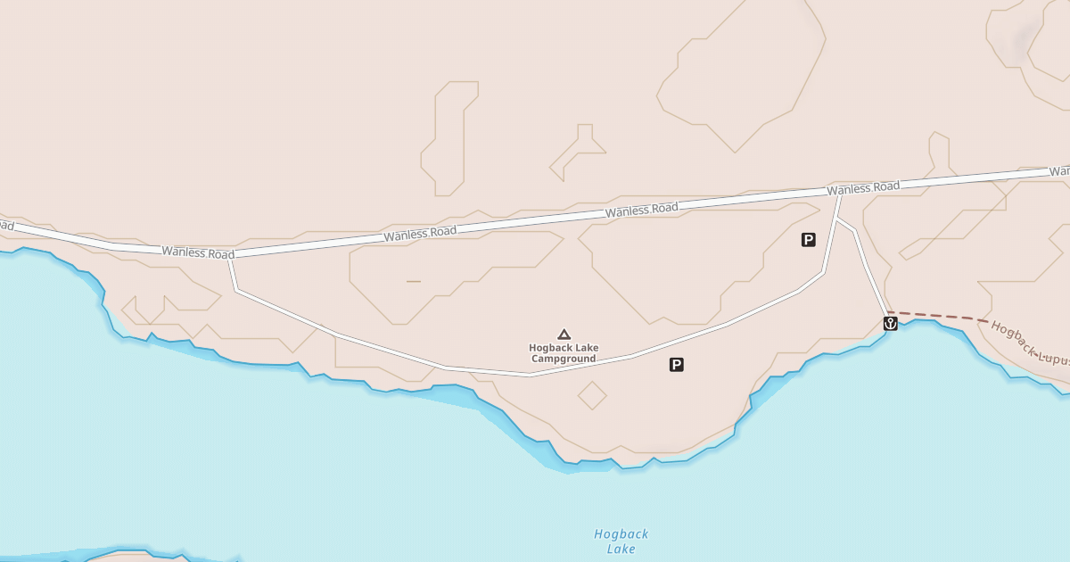 Map preview of HOGBACK LAKE BOAT LANDING