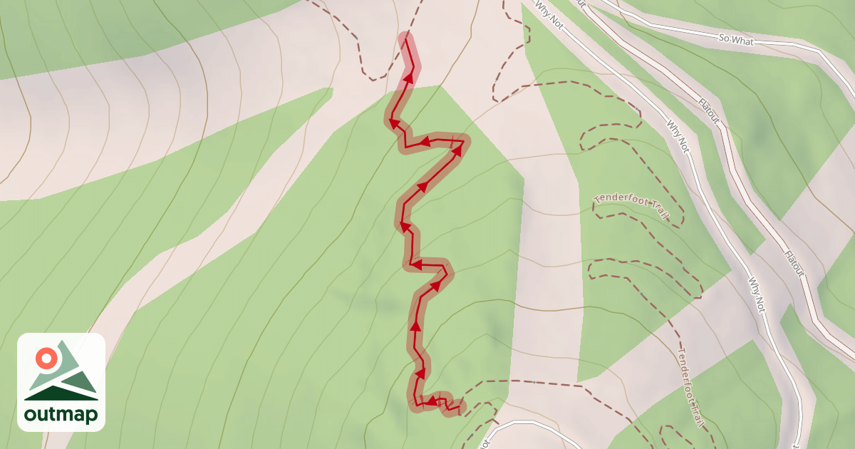 Map of Upper Raw Hide Trail