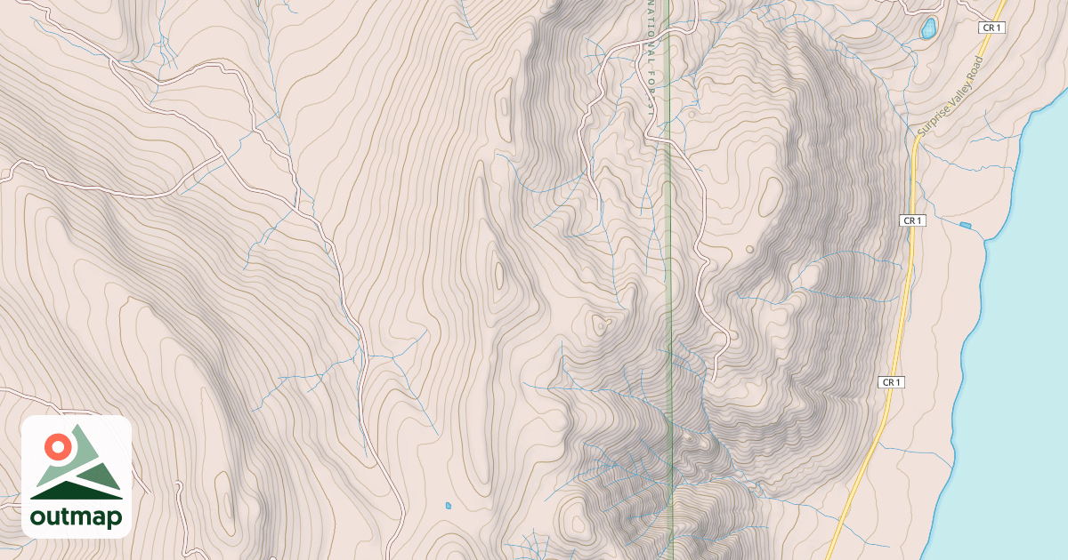 Map of BEAR VALLEY SPUR