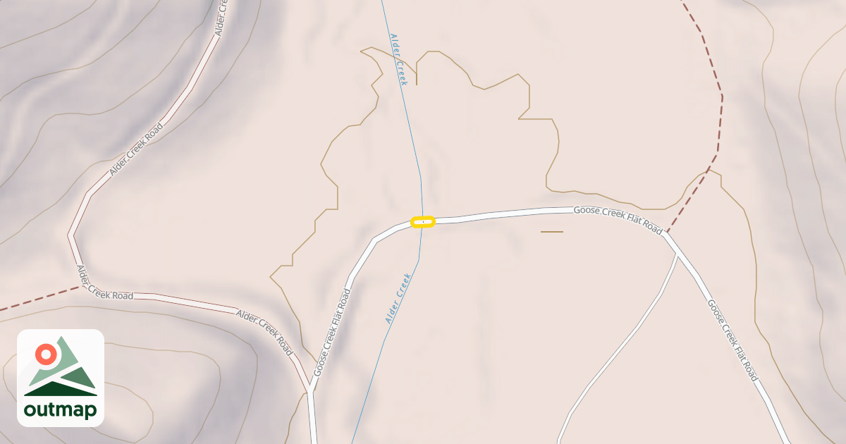 Map of Goose Creek Flat Road