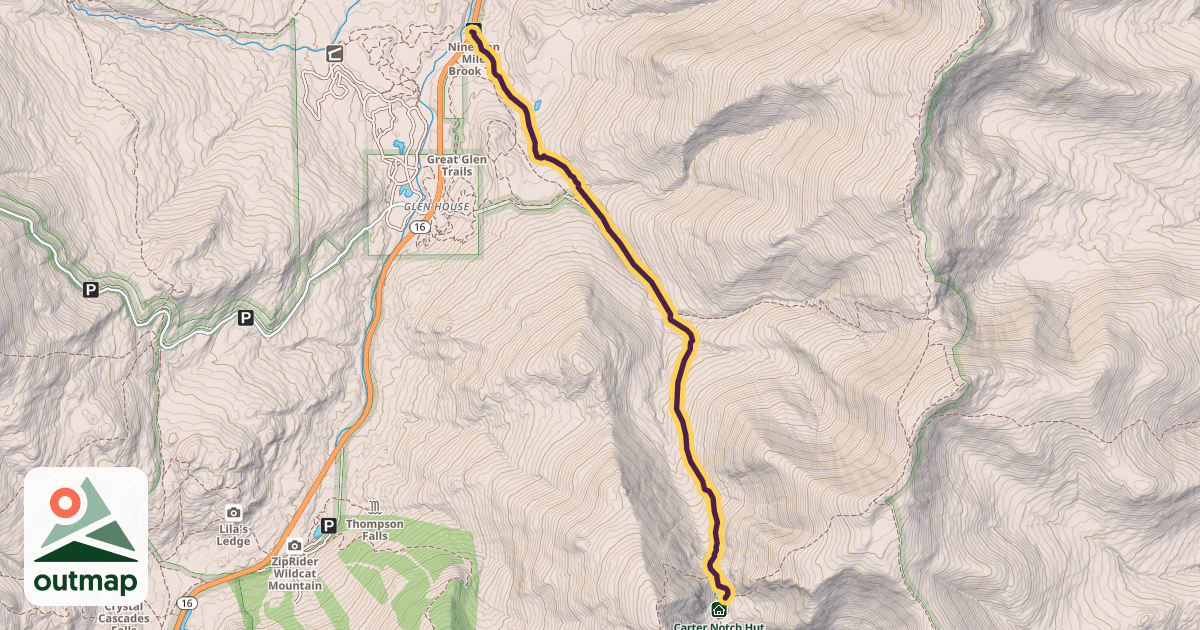Map of Nineteen Mile Brook Trail