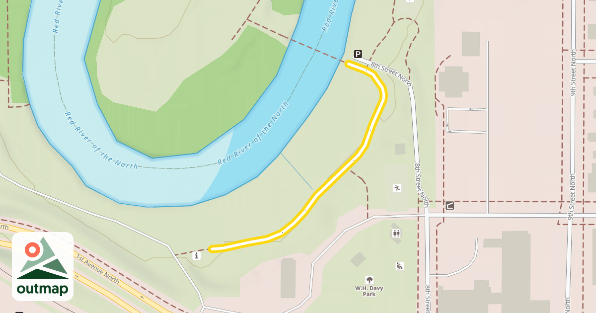 Map of Moorhead Cooridor River Trail