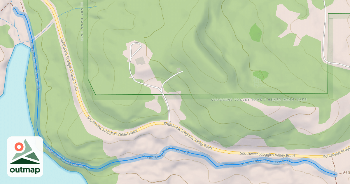 Map of Hagg Lake Trail Section D