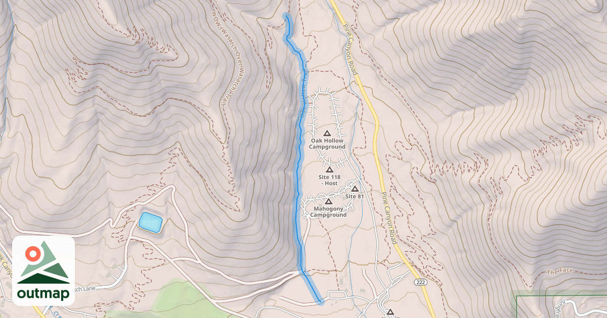 Map of Oak Hollow Trail
