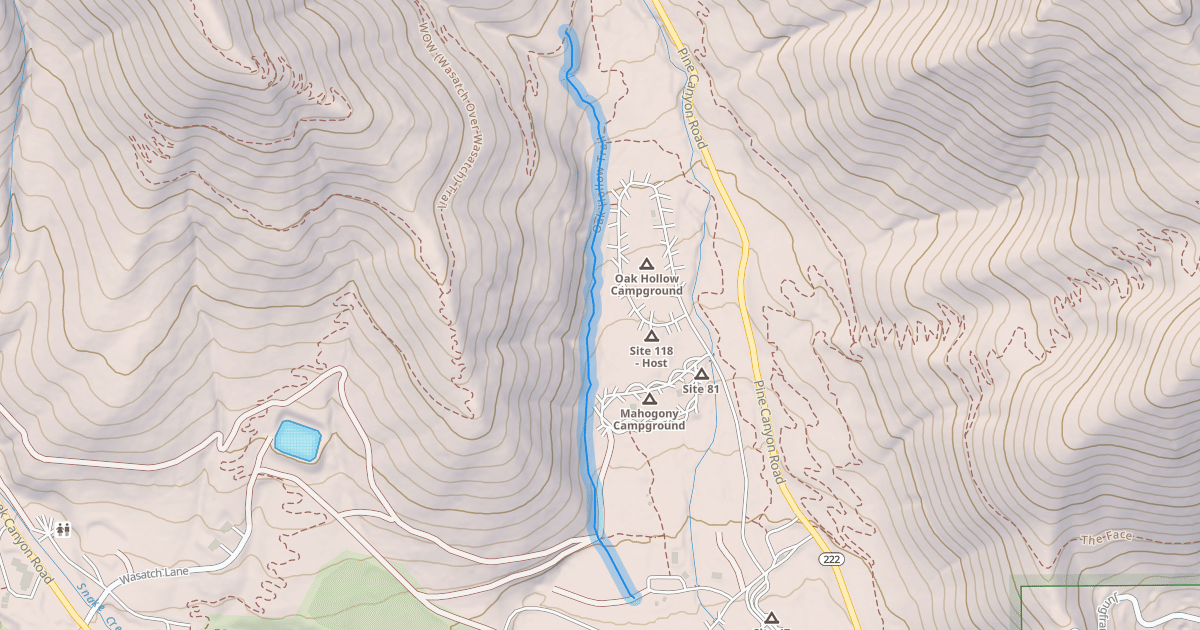 Map preview of Oak Hollow Trail