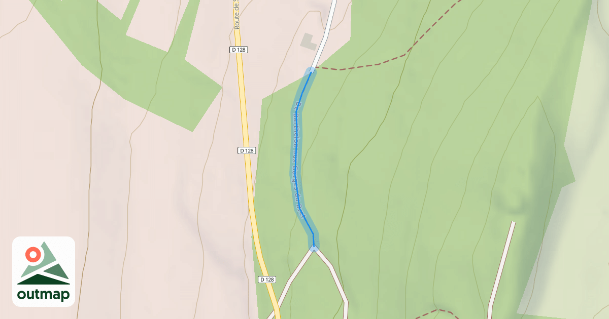 Map of De Barthelon aux Gorges du Bret