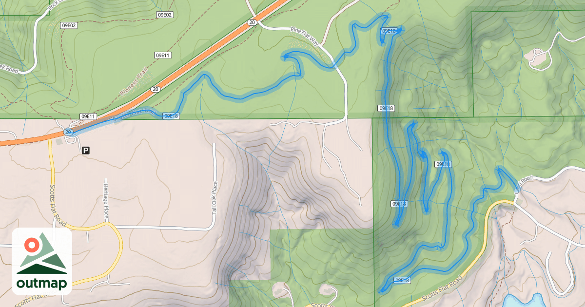 Map of Scotts Flat Trail