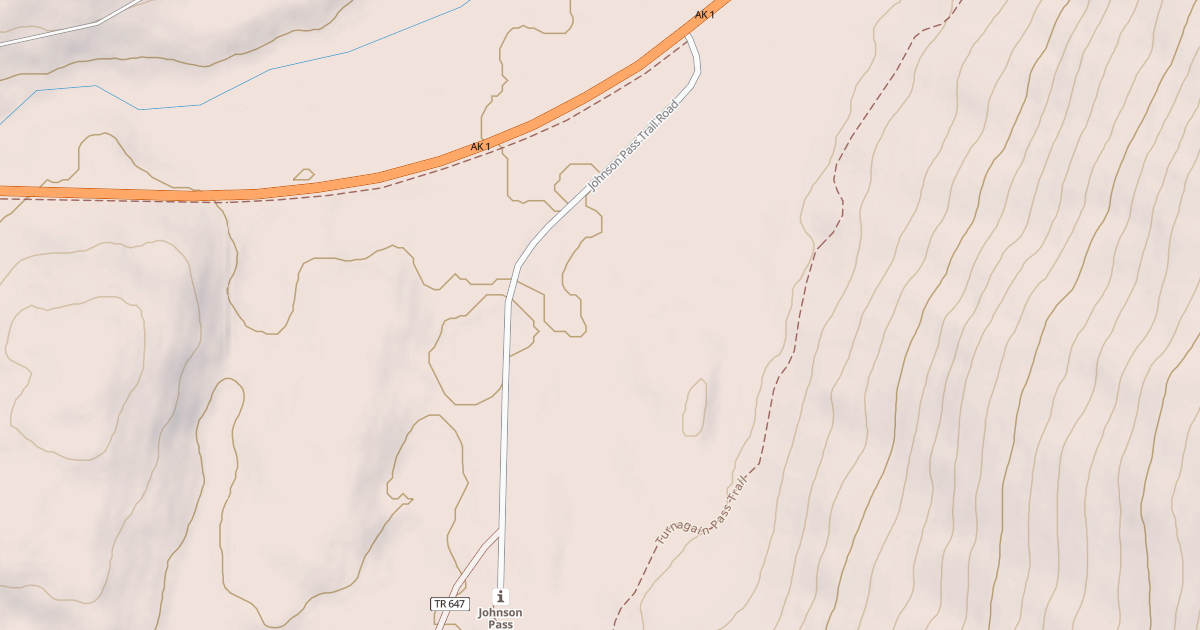 Map preview of JOHNSON PASS TRAIL RD