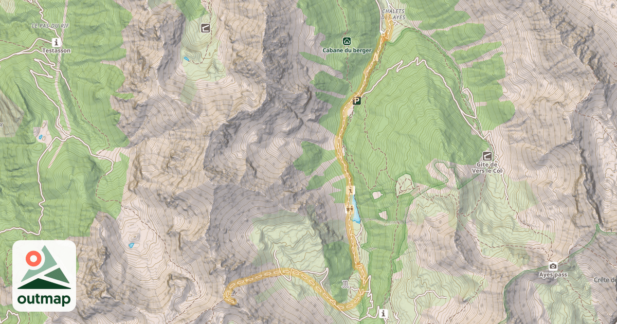 Map of Aiguille des Pénitents — Les Ayes