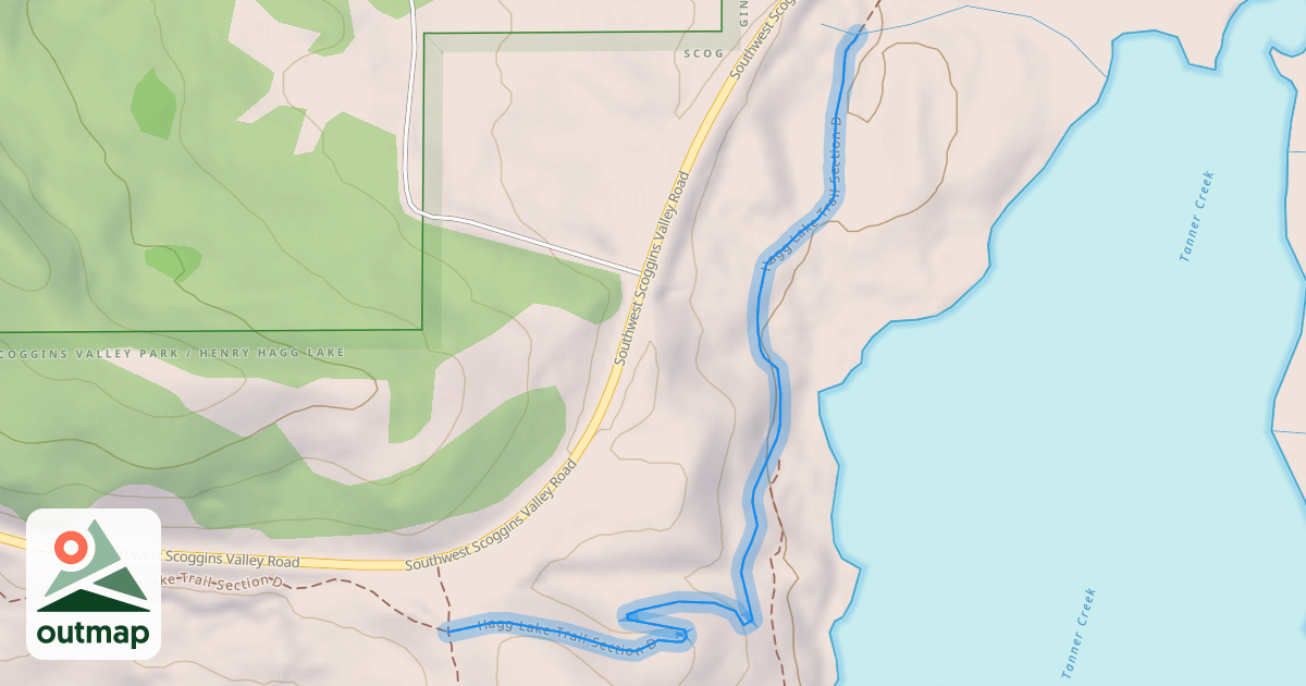 Map of Hagg Lake Trail Section D