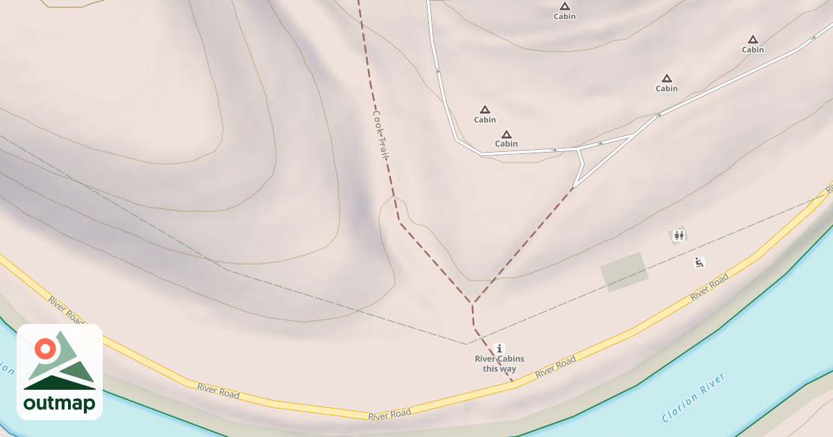Map of Cook Forest State Park Trails in Jefferson