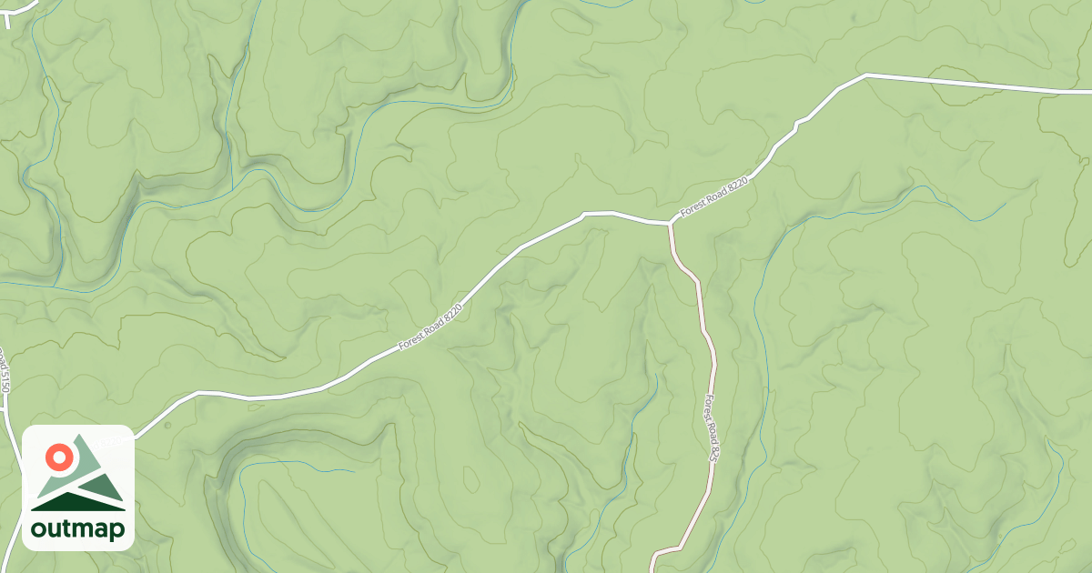 Map of LICK BRANCH