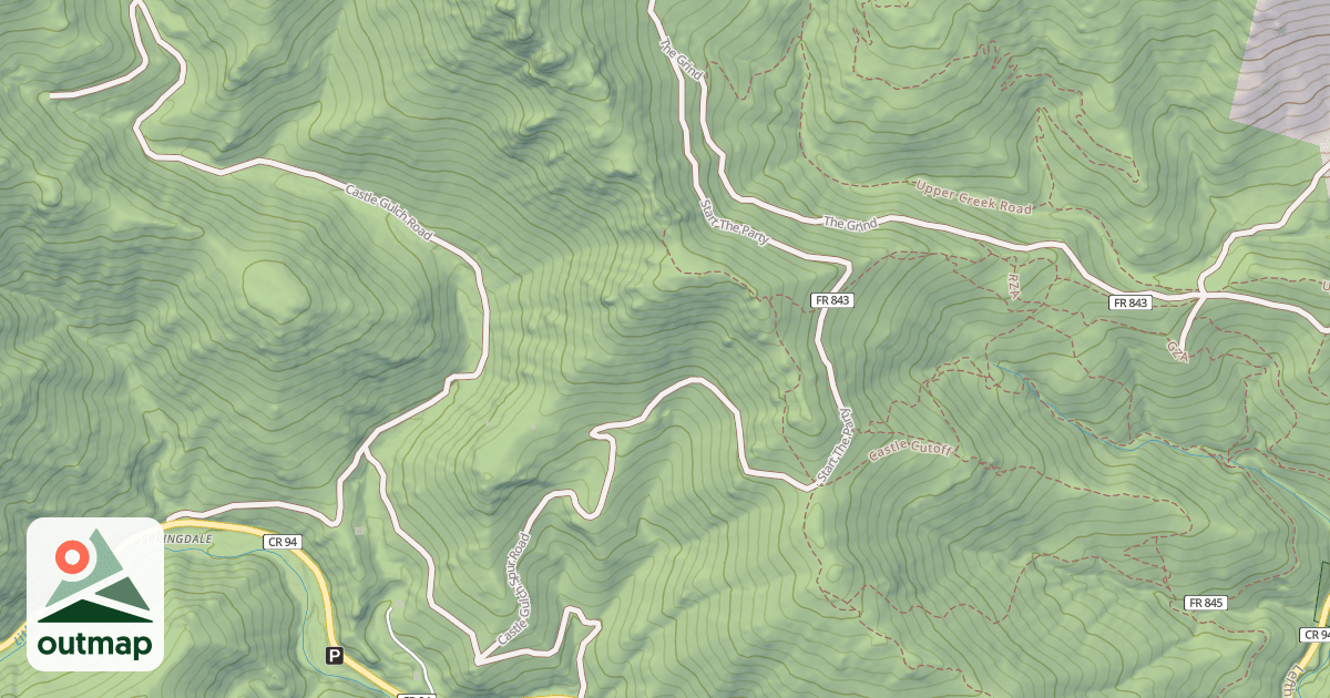Map of CASTLE GULCH SPUR